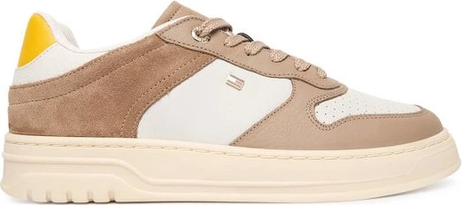Tommy Hilfiger Leather Mixed Texture Cupsole costal taupe/ecru/yellow (Damen)