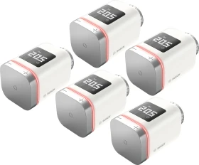 Bosch Smart Home Heizkörper-Thermostat II [+M] Matter, weiß, Funk-Heizkörperthermostat, 5er-Pack