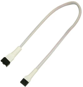 Nanoxia 4-Pin Verlängerung, sleeved, 30cm, weiß (NXPWV30W)