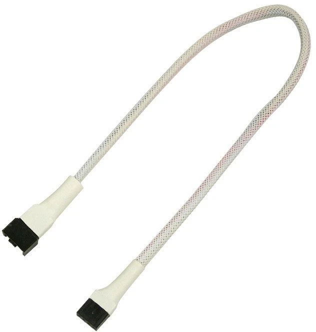 Nanoxia 4-Pin Verlängerung, sleeved, 30cm, weiß