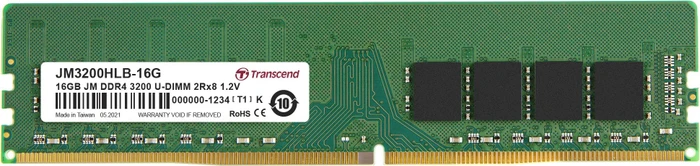 Transcend JetRam UDIMM 16GB, DDR4-3200, CL22, 2RX8