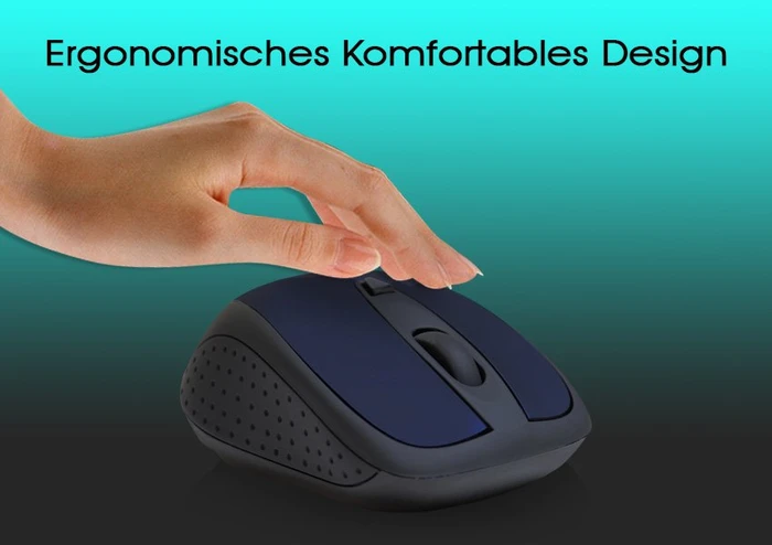 Inca IWM-201RL Silent Wireless Mouse blau/schwarz, USB