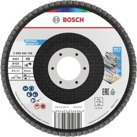 Bosch Professional X451 Fächerschleifscheibe T27 K40, 125x22.23mm, 1 Stück