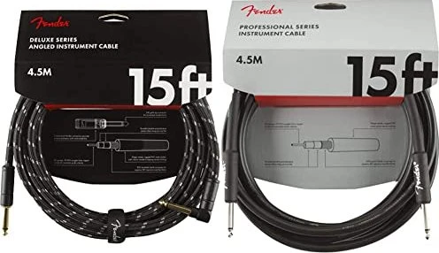 Fender Professional Series Instrument Cable Black Straight 4.5m
