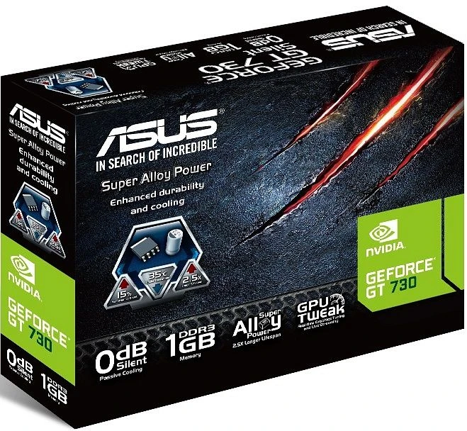 ASUS GeForce GT 730 Silent, GT730-SL-1GD3-BRK, 1GB DDR3, VGA, DVI, HDMI