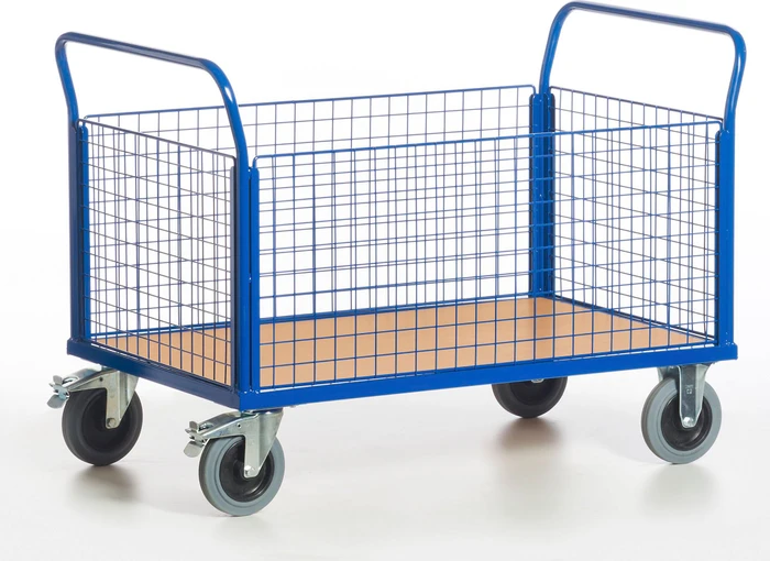 Rollcart Gitter-Vierwand Transportwagen 100x57cm blau