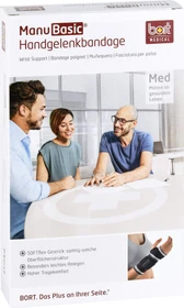Bort Medical ManuBasic Handgelenkbandage links Größe M schwarz, 1 Stück