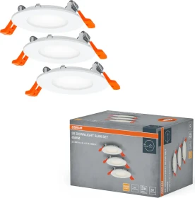 Osram Ledvance LED Downlight Slim 4.5W/3000K 85mm Einbauleuchte, 3 Stück