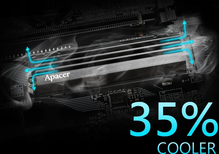 Apacer AS2280Q4U 2TB, M.2 2280 / M-Key / PCIe 4.0 x4, Kühlkörper