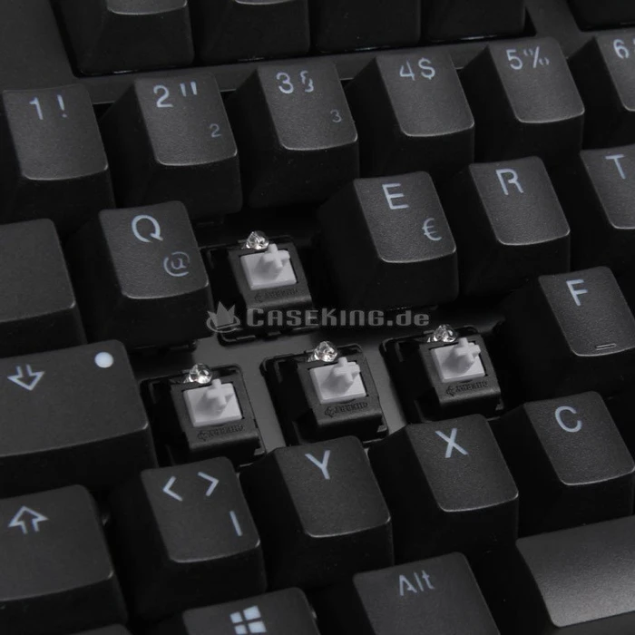 Ducky One TKL PBT schwarz, LEDs blau, MX SPEED Silver, USB, DE