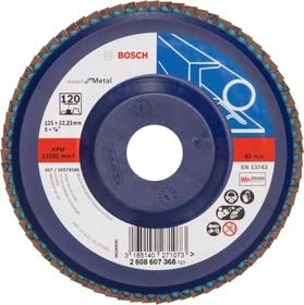 Bosch Professional X551 Expert for Metal Fächerschleifscheibe gerade K120, 125x22.23mm, 1 Stück