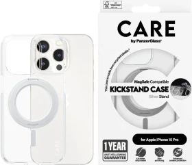 PanzerGlass Care Feature Case Kickstand MagSafe für Apple iPhone 15 Pro silber