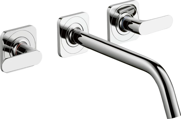 Hansgrohe Axor Citterio M 3-Loch Waschbeckenarmatur mit Hebelgriffen 226mm edelstahloptik
