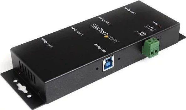 StarTech Industrial Railmount USB-Hub, 4x USB-A 3.0, USB-B 3.0 [Buchse]