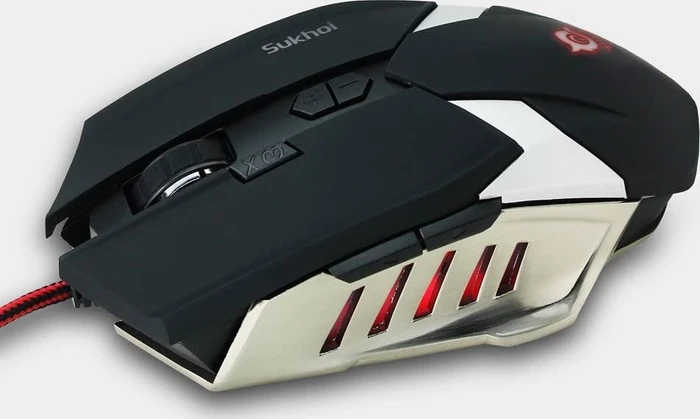 Talius Sukhoi Gaming Mouse schwarz/weiß/silber, USB