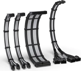 EZDIY-FAB 12VHPWR Cable Kit, 1x 24-Pin, 2x 4/8-Pin ATX, 1x 12VHPWR/4x 8-Pin PCIe, 16AWG, schwarz/weiß