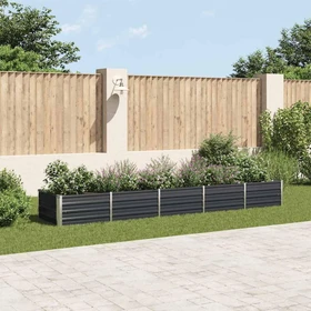 vidaXL Stahl Hochbeet 400x80cm anthrazit