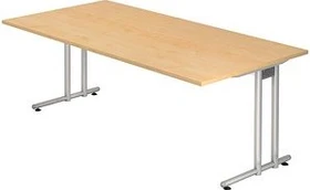 Hammerbacher Ergonomic N-Serie NS2E/3 Schreibtisch 200x100cm Ahorn/silber