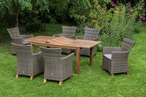 Merxx Toskana Gartenmöbel-Set grau, 7-tlg.