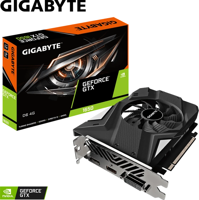 GIGABYTE GeForce GTX 1650 D6 4G (Rev. 2.0), 4GB GDDR6, DVI, HDMI, DP