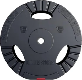 Gorilla Sports Kunststoff Gripper Hantelscheibe 15kg