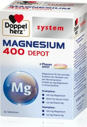 Doppelherz system Magnesium 400 Depot Tabletten, 60 Stück