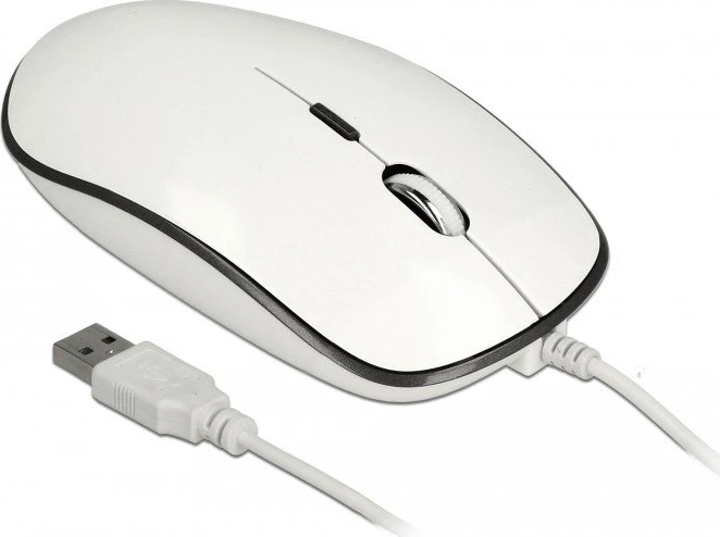 DeLOCK Optische 4-Tasten Desktop Maus, USB + USB-C-Adapter
