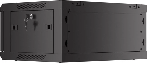 Lanberg WF01 Series 19" Wandschrank 4HE, hängend, Flatpack, Gitternetztür, IP20, RAL 9004, 450mm tief