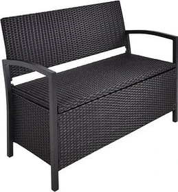 Garden Pleasure Ferrara Gartenbank/Gartenbox 2-Sitzer schwarz