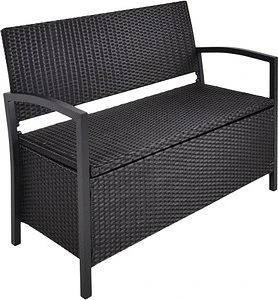 Garden Pleasure Ferrara Gartenbank/Gartenbox 2-Sitzer schwarz