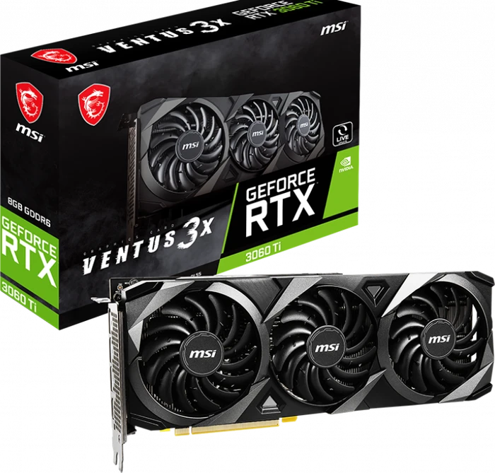 MSI GeForce RTX 3060 Ti Ventus 3X, 8GB GDDR6, HDMI, 3x DP