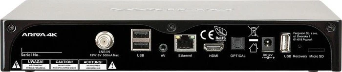 Ferguson Ariva 4K UHD Combo 1x DVB-S2, 1x DVB-C/T2, festplattenvorbereitet