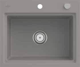 Villeroy & Boch Subway Style 60 S flat flächenbündig Becken mittig mit Ablauffernbedienung fossil
