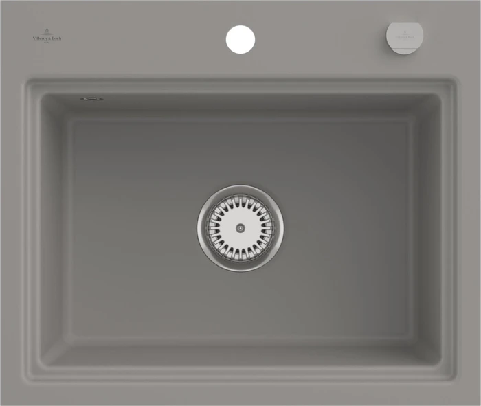 Villeroy & Boch Subway Style 60 S flat flächenbündig Becken mittig mit Ablauffernbedienung fossil