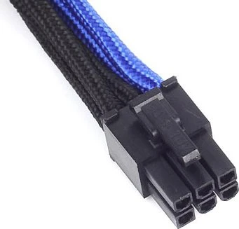 SilverStone PP07-IDE6BA, 6-Pin PCIe Verlängerung 250mm, sleeved blau/schwarz