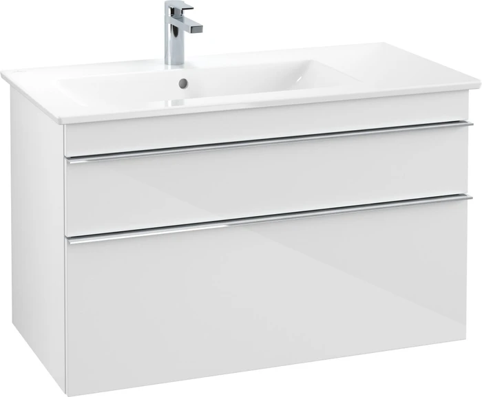 Villeroy & Boch Venticello Waschbeckenunterschrank für Becken links 2 Auszüge 953x590x477mm glossy white/chrome