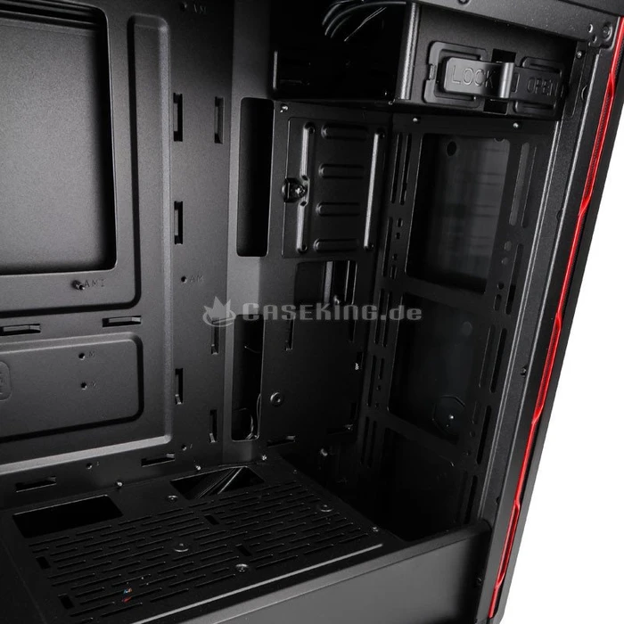 Cooler Master MasterBox MB600L schwarz/rot, Acrylfenster, mit 5.25" Schacht