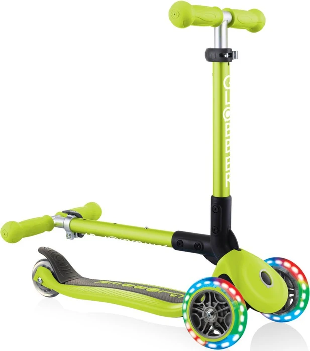 Globber Foldable Lights Kickboard lime green