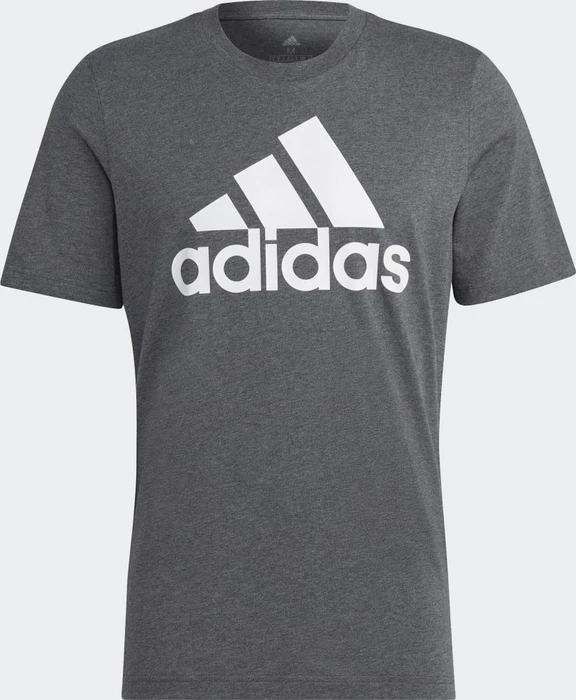 adidas Essentials Big Logo T-Shirt kurzarm dark grey heather/white (Herren)