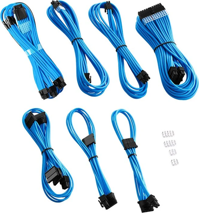 CableMod C-Series Pro ModMesh 12VHPWR Cable Kit for Corsair RM (Black Label), hellblau