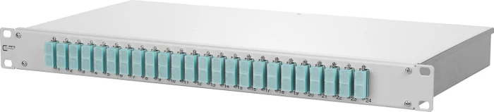 Metz Connect OpDAT fix VIK LWL-Patchpanel SC-D Kupplungen, OM3 aqua, 24-Port, 1HE, 1HE