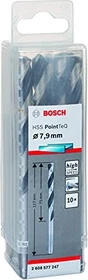Bosch Professional HSS PointTeQ Spiralbohrer, 7.9x75x117mm, 10 Stück