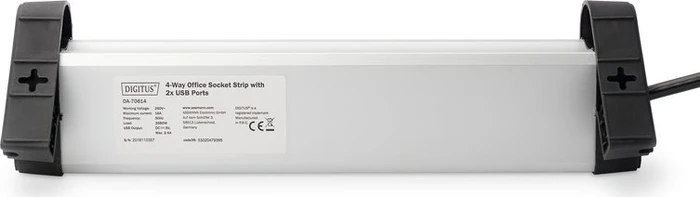 Digitus Office Tisch-Steckdosenleiste, 4-fach, 2x USB-A, 1.5m
