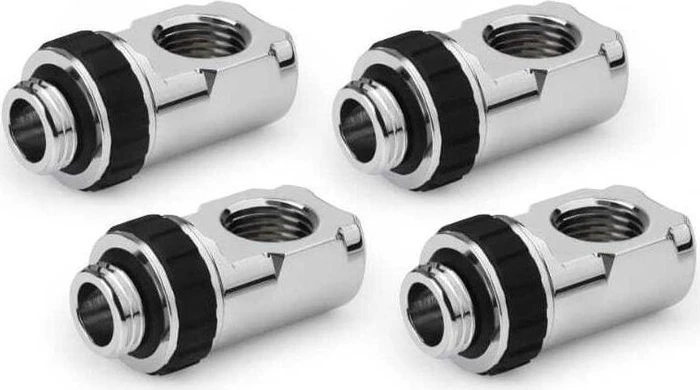 Alphacool Apex Grip 90° Winkeladapter G1/4" AG auf G1/4" IG, chrom, 4 Stück