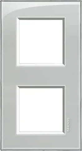 Bticino Livinglight Abdeckrahmen 2-fach, eisgrau