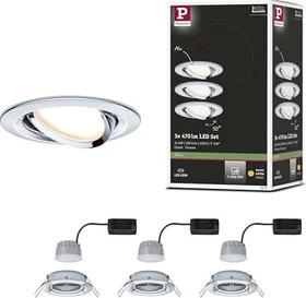 Paulmann LED Nova rund 6W Einbauleuchte chrom, 3 Stück
