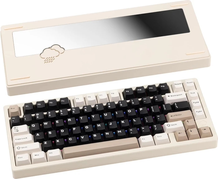 Wobkey Rainy 75 Standard, weiß, LEDs RGB, HMX Violet Linear, USB/Bluetooth, US