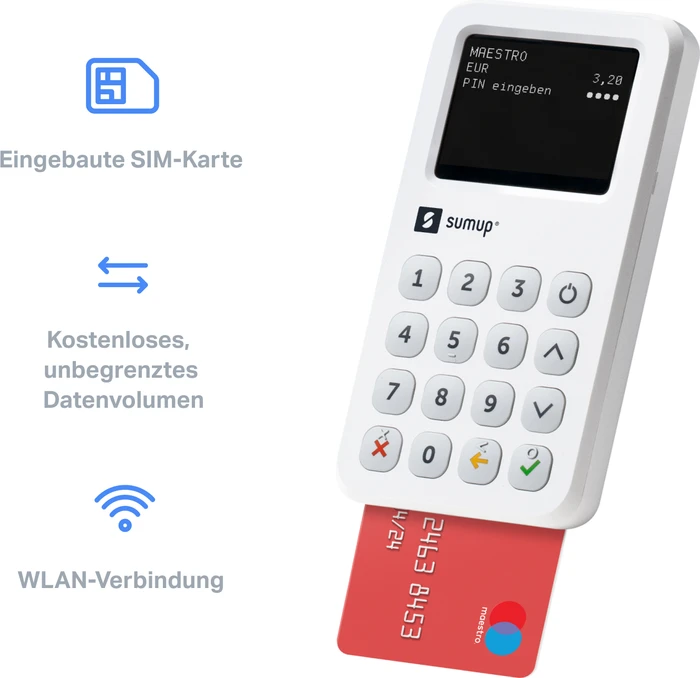 SumUp 3G+WIFI Bezahlterminal weiß