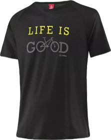 Löffler Printshirt LIG Merino Tencel CF Funktionsshirt kurzarm schwarz (Herren)