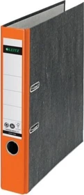 Leitz Qualitäts Ordner 2-Ring 180° Klimaneutral, 80mm, A4, schwarz/orange, 10er-Pack